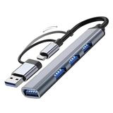 Coverzone 2 In 1 Adaptör 4 Port Type C USB 3.0 Hub For Mac Book Pro Air Otg USB 3.0 Adapter Type-C Çevirici USB Hub - (SW-HUB1)