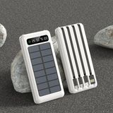 Coverzone 20000 mAh Güneş Enerjili Powerbank 4 Adet Çıkış Lightning Micro USB Type-C USB Solar Enerji Powerbank Dahili Fener Taşınabilir Portatif Güç Bankası YXD-A79 (Beyaz)
