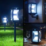Coverzone 20cm Solar Bahçe Lambası 3W LED | 7000K Beyaz, 360° Aydınlatma, Hareket Sensörlü, Type-C Şarjlı, Balkon Teras Bahçe için,300 Lümen, Toprak ve Duvar Montaj, Güçlü ve Dayanıklı Gövde PT-B118