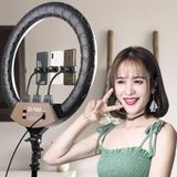 Coverzone 22 inch 56cm Extra Büyük Boy Youtuber LED Işıklı Halka Telefon Tutuculu Uzaktan Kumada ve Özel Taşıma Çantalı Selfie/Yayıncı/Makyaj Işığı 2 Metre Tripod ZB-F488 (ZB-F488-22 inch)