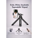 Coverzone 22cm Mini Taşınabilir Selfie Çubuğu Telefon Kamera Uyumlu Alüminyum Tripod El Modu | NP-999S