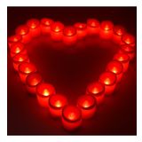 Coverzone 24 lü Led Dumansız Pilli Mum Işık Kırmızı