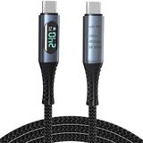 Coverzone 240W USB 4.0 Kablosu, Led Ekranlı, Tunderbolt 40Gbps 8K@60Hz PD Tip C Kablosu, USB C - USB C Erkek - Erkek Kablo Kablosu Bilgisayar Type-C Laptop Pad Hub için 1 Metre ZR850
