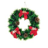 Coverzone 25cm Yılbaşı Kapı Çelengi – Kırmızı Kurdele ve Kozalak Süslemeli Noel Dekoru, Ev ve Ofis Duvar Süslemesi, Festive Christmas Wreath (25cm)