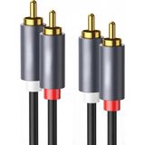 CoverZone 2rca Stereo Ses Kablosu Altın Uçlu Yüksek Ses Kalitesi Aux 3.5mm Kablo Subwoofer Amfi Tv Ses Sistemi - 50 cm