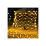 Coverzone 2x2 Metre 144 LED Ağ Perde Işık Sıcak Beyaz Dekoratif Yılbaşı Parti Balkon Oda Süsleme