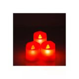 Coverzone 3 Lü Led Dumansız Pilli Mum Işık Kırmızı
