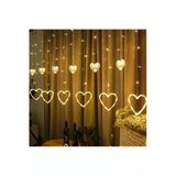 Coverzone 3 Metre Led Işıklı 10'Lu Kalp Işık Zinciri Dekoratif Fişli Aydınlatma Ev Dekorasyonu Süsleme