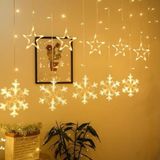 Coverzone 3 metre Led Işıklı 10'lu Kar Tanesi ve Yıldız Işık Zinciri Dekoratif Fişli Aydınlatma Ev Dekorasyonu Süsleme Salon Oda Merdiven Balkon için Yılbaşı Eğlence Doğum Günlerine Özel Aydınlatma