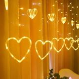 Coverzone 3 metre Led Işıklı 12'li Kalp Işık Zinciri Dekoratif Aydınlatma Ev Dekorasyonu Süsleme Salon Oda Merdiven Balkon Süslemeleri için Yılbaşı Eğlence Doğum Günü Özel Aydınlatma