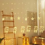 CoverZone 3 Metre Sarı LED Işık 6 Geyik ve 6 Yıldız Işığı Fişli LED Ampül Çam Ağacı Balkon Merdiven Salon Yada Oda Süslemelerinde Kullanıma Uygun 220V Prizden Enerjisini Alır