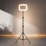 Coverzone 3in1 Şarjlı LED Ring Light Video Işık Seti Ayaklı Telefon Tutucu Bluetooth Kumandalı 20W 2500K-8500K Ayarlanabilir Işık CRI96+ Vlog Canlı Yayın Makyaj Çekim Işığı | RL-200A