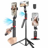 Coverzone 3in1 Selfie Tripodu, Akıllı Yüz Tanıma ve Jest Kontrolü Özellikli, 360° Dönebilir Gimbal, 180 cm Uzunluk, Uzaktan Kumanda, Mobil Telefon ile Uyumlu | JH18