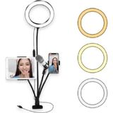 Coverzone 4 In 1 Selfie Led Halka Işık Klip-on Standı Telefon Ve Tablet Altlığı Tutucu