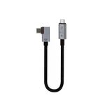 Coverzone 40Gbps 240W 4.0 Thunderbolt L Shape Type-C to Type-C Şarj, Data ve 8K 60Hz Data Kablosu 30 cm PD240W