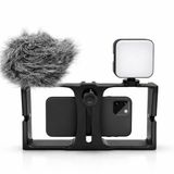 Coverzone 4in1 Tam Set, Cep Telefonu için Tutucu Kafes, Canlı Yayın Vlog, Kick, Youtubes Için Mini Taşınabilir Panel, Kıskaçlı Telefon Tutucu, YouTube ve Yayıncı Telefon Sabitleyici PU3007-V