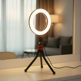 Coverzone 6 inç LED Makyaj Işığı, Ahtapot Kollu Standlı, Güzellik Işığı, 3 Renk Modlu, Ayarlanabilir Parlaklık, USB Güçlü, Ring Light Canlı Yayın, Video Çekim, Fotoğraf ve İçerik, AHT6, Siyah