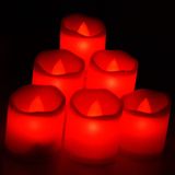 Coverzone 6 lı Led Dumansız Pilli Mum Işık Kırmızı
