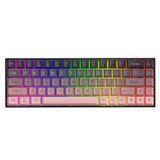 Coverzone 65% Kablolu Hotswap Mekanik Oyun Klavyesi,68 Tuşlu Taşınabilir Anti-Ghosting Klavye,Gökkuşağı Arkadan Aydınlatmalı Programlanabilir,Ergonomik, AJAZZ AK680 Pembe | Brown Switch