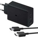 CoverZone 65W Hızlı Şarj Aleti Seti, 3 Portlu Usb-C Pd 3.0 ve Usb-A Hızlı Şarj Adaptörü, Telefon Tablet Laptop Kulaklık Uyumlu Süper Hızlı Şarj Cihazı, Ca-22 - Siyah