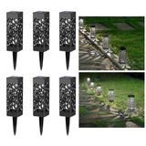 Coverzone 6'lı Solar Bahçe Lambası, LED Aydınlatmalı, 28 cm Çap, ABS Gövde, IP65 Su Geçirmez, Zemine Gömülebilir, Karanlıkta Otomatik Yanan, Gündüz Otomatik Şarj Olan Lamba, 040, Siyah