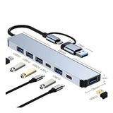 Coverzone 7 in 1 USB/Type-c To USB A+USB C-USB 2.0/3.0 Çevirici Adaptör Çok Portlu Çoklayıcı USB HUB