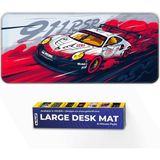 CoverZone 70X30 cm Küçük Boy Yarış Araba Tasarımlı Mouse Pad – Ultra Kaymaz Kauçuk Taban, Su Geçirmez Kumaş Yüzey, Dikişli Kenar, Oyun ve Ofis Kullanımı Için Geniş Masa Matı - 70x30cm - Renkli