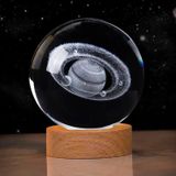 Coverzone Ahşap Standlı Cam Küre Işıklı Göz Yormayan Mysterious Planet Motifli Masaüstü Aydınlatma Gece Lambası Dekoratif Çocuk Odası Salon Yatak Odası Lamba 6cm x 6cm (Mysterious Planet)