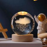 Coverzone Ahşap Standlı Cam Küre Işıklı Göz Yormayan Rain Yağmur ve Bulut Motifli Masaüstü Aydınlatma Gece Lambası Dekoratif Çocuk Odası Salon Yatak Odası Lamba 6cm x 6cm (Rain)
