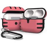 Coverzone Airpod Pro ile uyumlu Sert Silikon Kılıf Kancalı Estetik Yapılı Hard Plastic with TPU AirPods Pro Uyumlu Kılıf – Darbeye Dayanıklı Sert Kapak (Pembe)