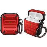 Coverzone Airpods 1 Için Kulaklık Koruyucu Çengelli Greenwood Armor Silikon Kılıf Kırmızı