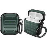 Coverzone Airpods 2 Için Kulaklık Koruyucu Çengelli Greenwood Armor Silikon Kılıf Koyu Yeşil