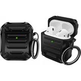 Coverzone Airpods 2 Için Kulaklık Koruyucu Çengelli Greenwood Armor Silikon Kılıf Siyah