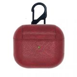Coverzone Airpods 2 İle Uyumlu Brayn Style Kulaklık Koruyucu Çengelli Suni Deri Kılıf Kırmızı