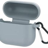 Coverzone Airpods 3 İle Uyumlu Kulaklık Koruyucu MDL01 Anahtarlıklı Silikon Kapak Kılıf Gri