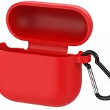 Coverzone Airpods 3 İle Uyumlu Kulaklık Koruyucu MDL01 Anahtarlıklı Silikon Kapak Kılıf Kırmızı