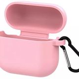 Coverzone Airpods 3 İle Uyumlu Kulaklık Koruyucu MDL01 Anahtarlıklı Silikon Kapak Kılıf Pembe