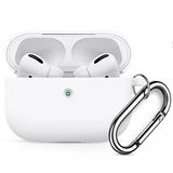 Coverzone Airpods 3 İle Uyumlu Kulaklık Koruyucu MDL02 Anahtarlıklı Silikon Kapak Kılıf Beyaz