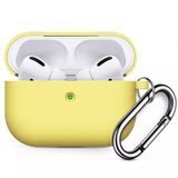 Coverzone Airpods 3 İle Uyumlu Kulaklık Koruyucu MDL02 Anahtarlıklı Silikon Kapak Kılıf Sarı