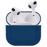 Coverzone Airpods 3 İle Uyumlu Kulaklık Koruyucu MDL04 İnce Silikon Slim Kapak Kılıf Lacivert