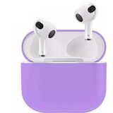 Coverzone Airpods 3 Kulaklık Koruyucu MDL04 Ince Silikon Slim Kapak Kılıf Lila