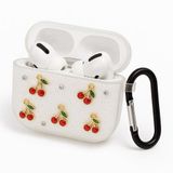 CoverZone AirPods 4. ile Uyumlu Glitter Silikon Kılıf Şeffaf Simli Koruyucu Kiraz Deseniyle Askı Aparatı Dahil Kolu Kemer Tokasına Takılabilir Şık AirPods 4 için Kulaklık Kılıfı