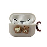 Coverzone Airpods Pro 2 ile uyumlu Kulaklık Kılıf Darbeye Dayanıklı Krem Rengi Çicek ve Ayıcık Tasarımlı Sert Koruyucu Toz ve Kirden Koruyan Apple Airpods Pro 2 ile uyumlu Kılıf (Kahve AYICIK)