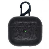 Coverzone Airpods Pro İle Uyumlu Brayn Style Kulaklık Koruyucu Çengelli Suni Deri Kılıf Siyah