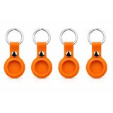 Coverzone AirTag ile Uyumlu Silikon Anahtarlık Kılıfı A020 Darbe Emici Koruma Metal Halkalı Tracker Holder Çizilmeye Dayanıklı Çanta Bavul Anahtar Evcil Hayvan Takibi Koruyucu Kılıf Turuncu 4 ADET