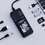 Coverzone AJAZZ 8 in 1 Arada Ekranlı USB-C Hub 100W PD 4K HDMI RJ45 Ethernet 3x USB 3.0 SD TF Kart Okuyucu 5Gbps Veri Aktarım İstasyonu | AKP01E