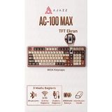 Coverzone Ajazz AC100 Max Alüminyum Mekanik Klavye, Moa Topical Keykaps Icecream Switch, Tft Ekran, Hot Swap Tüm Tuşlarda, 3 Modlu Bağlantı, 4000MAH Batarya, Alüminyum Gövde Ent