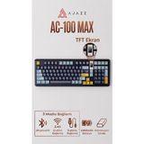 Coverzone AJAZZ AC100 MAX Butter Ice Cream Switch Mekanik Klavye, TFT Renkli Ekran, Bluetooth 2.4GHz ve USB Kablolu 3 Modlu Bağlantı, 4000mAh Batarya, Alüminyum Gövde, FR4 Plaka | Blue Yellow