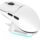 Coverzone AJAZZ AJ159P MC 3 Modlu 1000Hz 12.000 DPI Manyetik Şarj İstasyonlu PAW 3311 Optik Sensör Gaming Mouse (Beyaz)