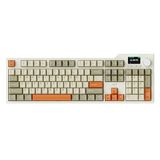 Coverzone Ajazz AK35i V3 Kablosuz Mekanik Oyuncu Klavyesi-Gasket Gövde Yapısı Dinamik RGB-TFT Ekranlı Bej/Avakado Switch